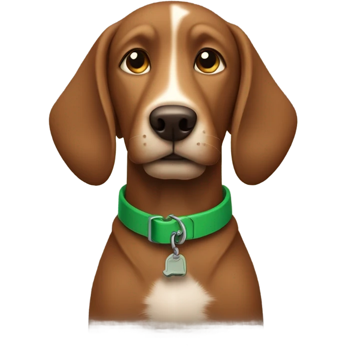 Brown dog with green collar emoji