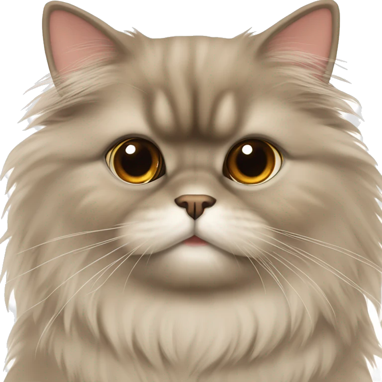 Brown fluffy chinchilla Persian cat with brown eyes. Make it look feminine  emoji