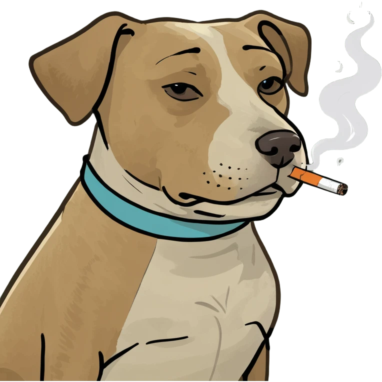 Dog smoking emoji
