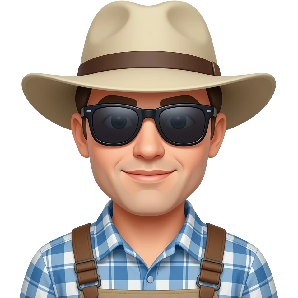 fisher with hat with sunglasses emoji