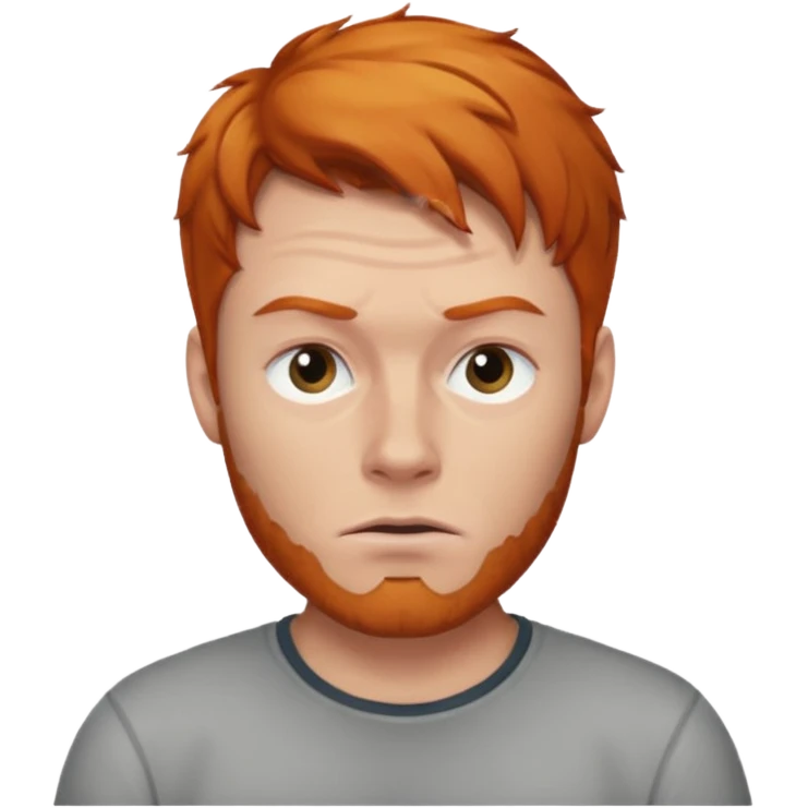 The 🤨 raised eyebrow emoji but with short ginger hair (a man) emoji