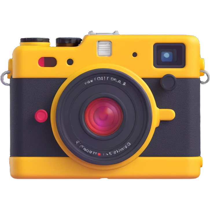 colorful, high quality 3D emoji of a Canon P rangefinder camera, detailed and vibrant emoji