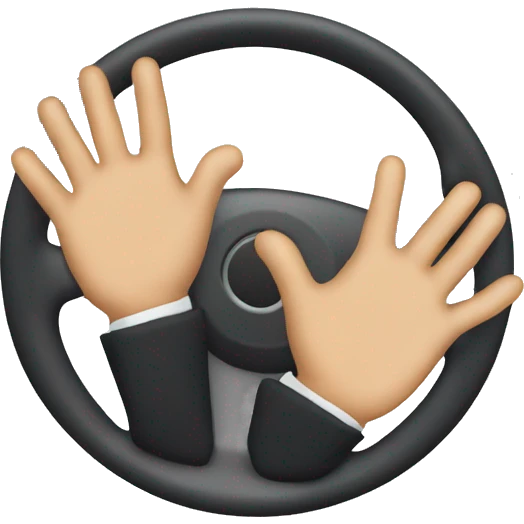 Hands near the steering wheel emoji