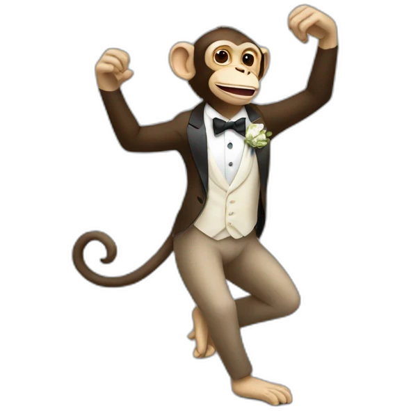 monkey dancing at a wedding emoji