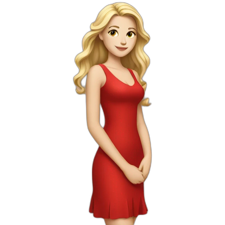 white girl The red dress emoji
