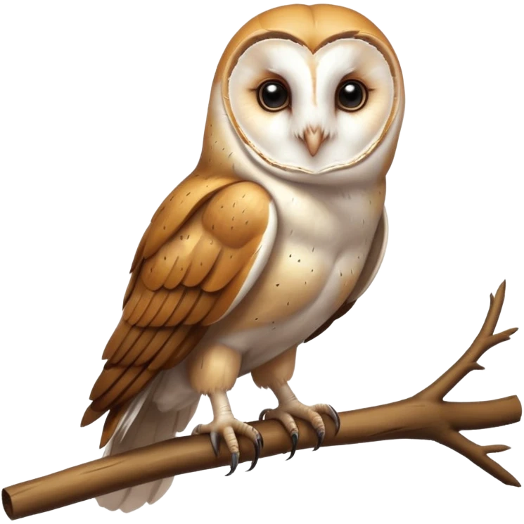barn owl on branch emoji