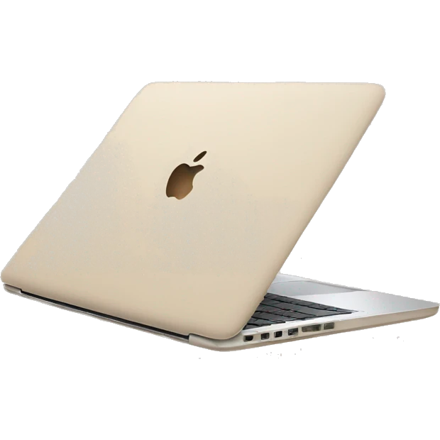 Aesthetic apple laptop in beige color that looks chic and elegant but cozy at the same time emoji