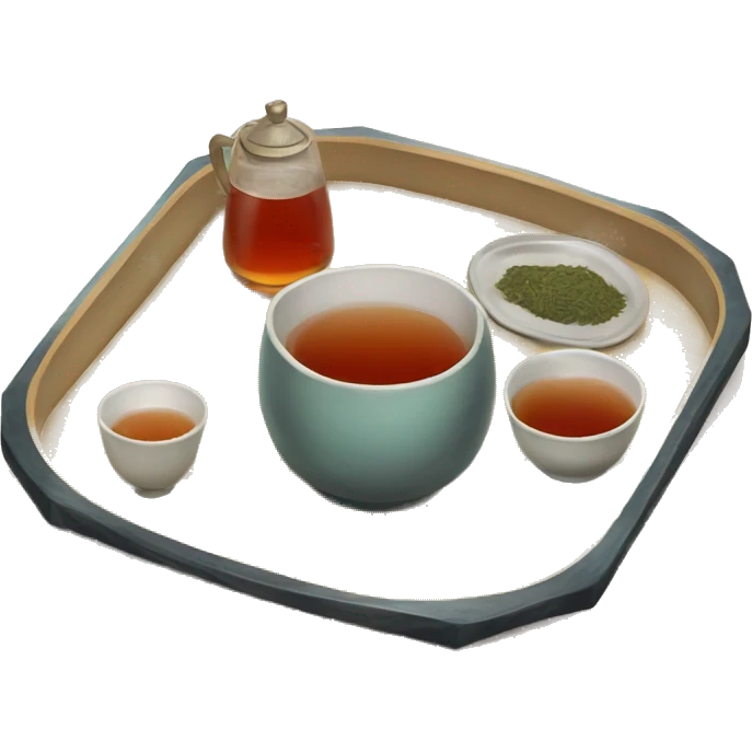chinese tray with tea emoji