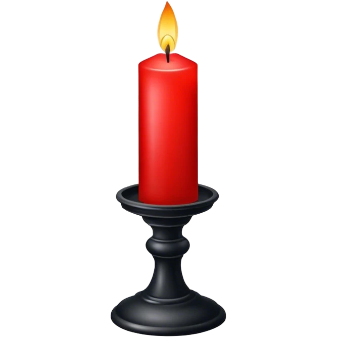 Sanguine-Red candle on a black stand emoji