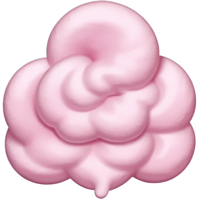 cotton candy pastel pink fluffy smooth evenly shaped not stringy or messy emoji