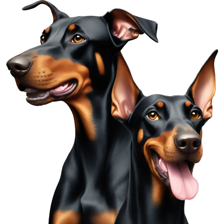Doberman and Doberman playing  emoji
