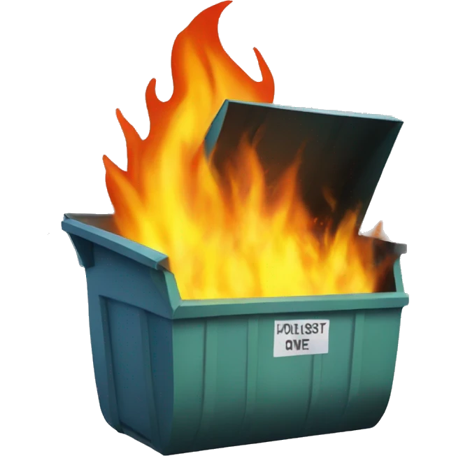 Dumpster on fire emoji
