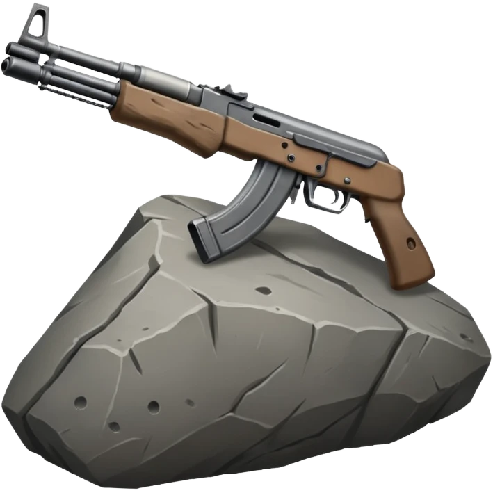 The rock with an ak-47 emoji