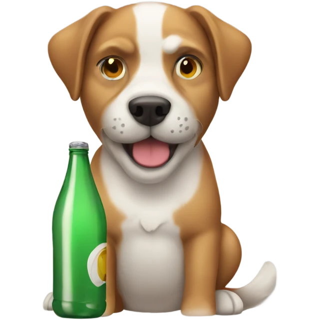 Dog with a bottle  emoji