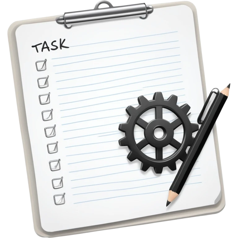 task list with gear emoji