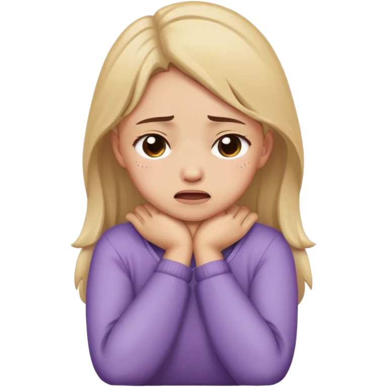 Crossed hands on neck crying girl emoji