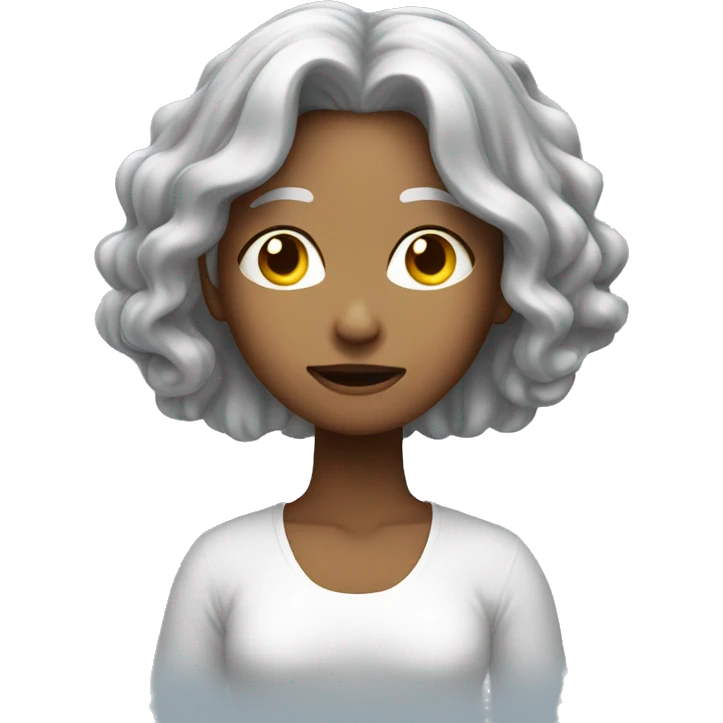 silver hair girl meditating emoji