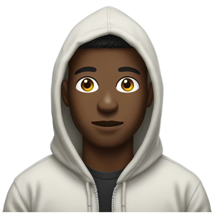 black guy with a bape hoodi emoji
