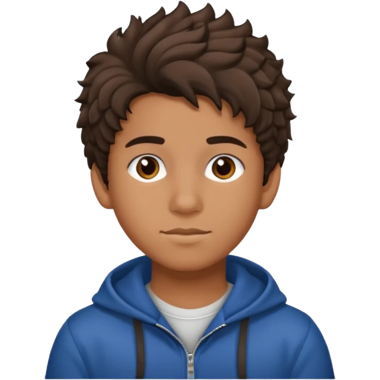 A Latino Moreno teen with Edgar hair emoji