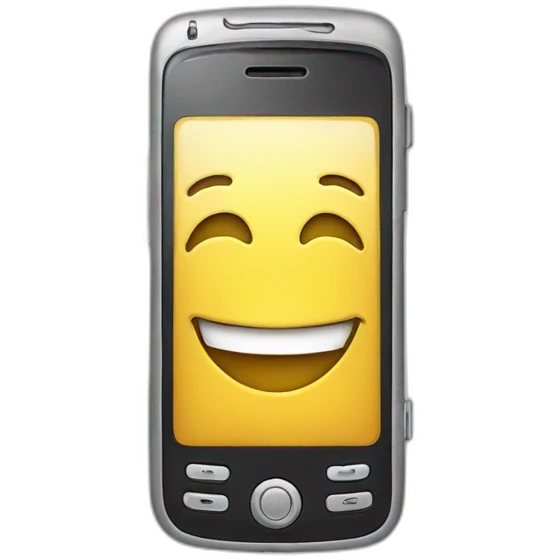 Cellphone smiling emoji