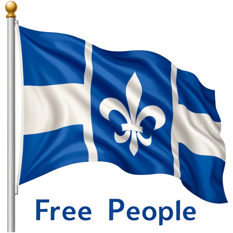 Quebec flag with free our people  emoji