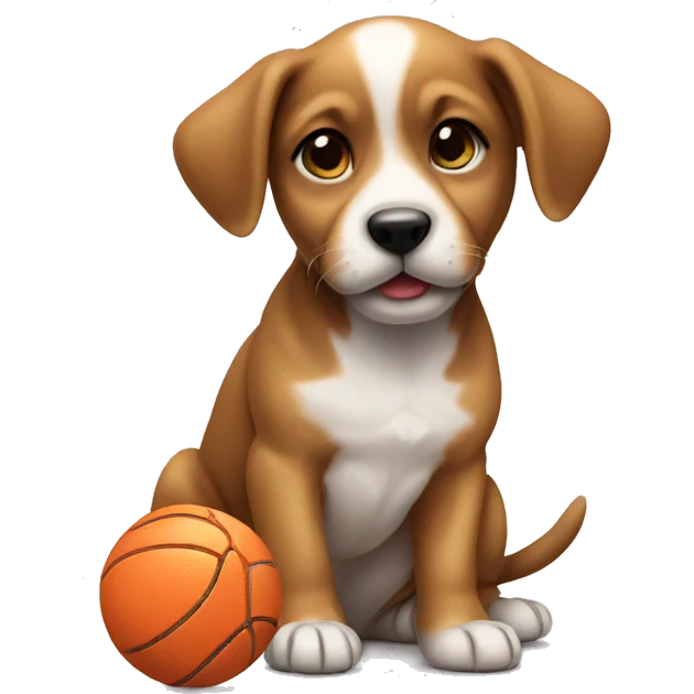 Puppy playing ball emoji
