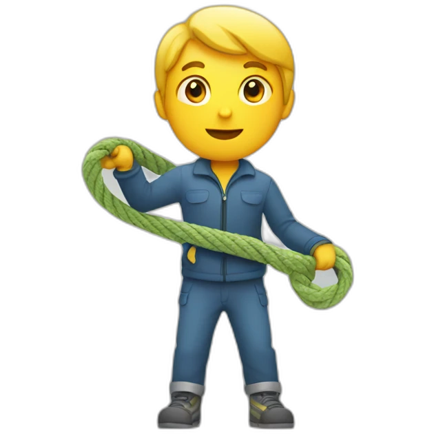 person holding tow rope emoji