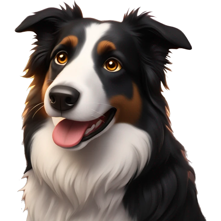 Border collie en un atardecer  emoji
