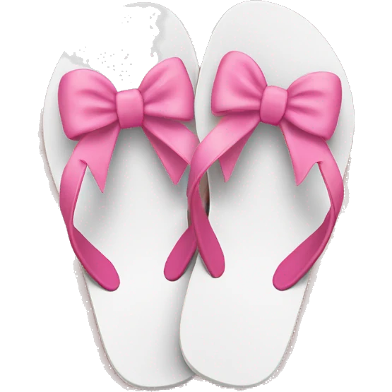 White flip flops with a pink bow on them emoji