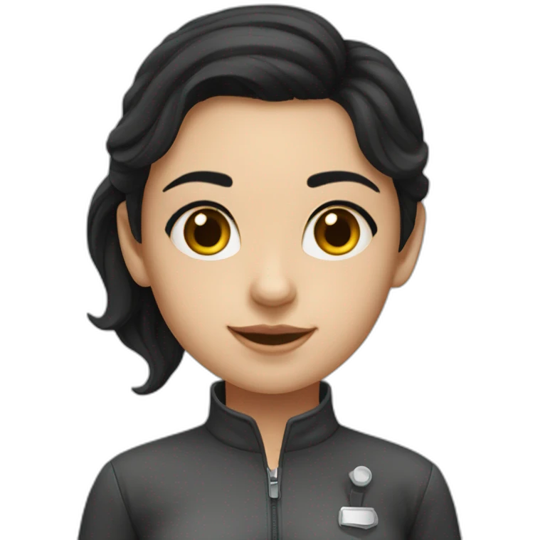 A beautiful black-haired Solvak girl who studies anatomy emoji