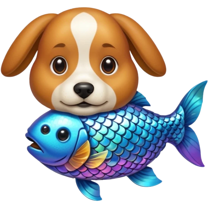 un chien avec des écailles de poisson emoji