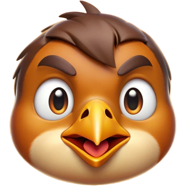 Cinematic Comical Robin Portrait Emoji, Head tilted dramatically with an exaggeratedly shocked expression, featuring a petite, vibrant form with wide, comically expressive eyes full of playful disbelief and a subtly animated beak, Simplified yet hilariously expressive features, highly detailed, glowing with a slightly sassy glow, high shine, dramatic yet playful, stylized with an air of cheeky woodland mischief, soft glowing outline, capturing the essence of a meme-worthy robin that looks ready to side-eye its way into viral fame! emoji
