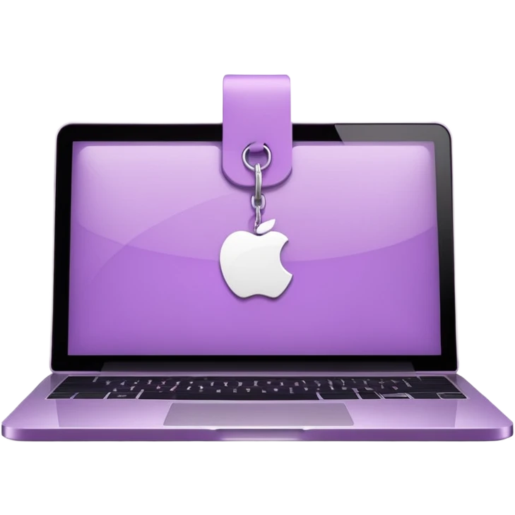 Discount tag with macbook ios light violet elements. emoji
