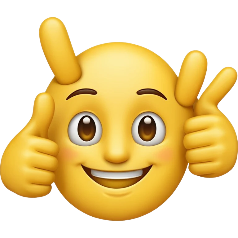A thumbs up emoji but the fist has five fingers instead of four making a total of six fingers including the thumb emoji