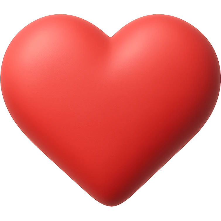 A simple heart shape with smooth, sculpted appearance emoji
