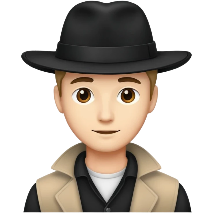 man wearing a black hat emoji
