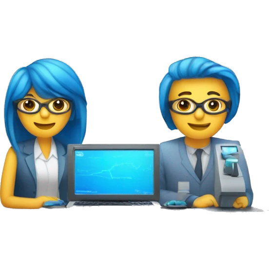 una empresa de tecnologia se llama perceptio y quiere una emoji de identidad, que sea azul, que se vea innovador, confiable, empatico emoji