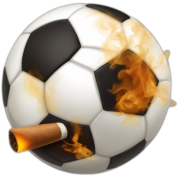 soccer ball smoking a cigar emoji