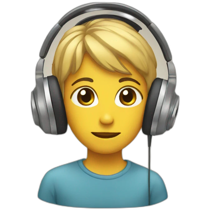 Headphones peaceful expression emoji