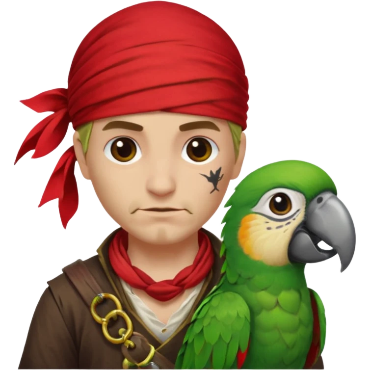 pirate and parrot emoji