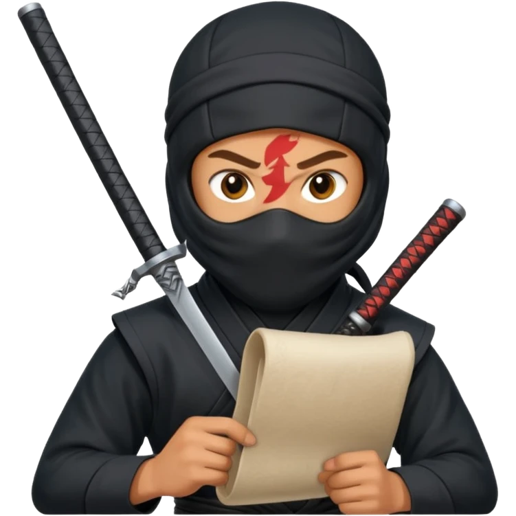 Ninja with open scroll emoji