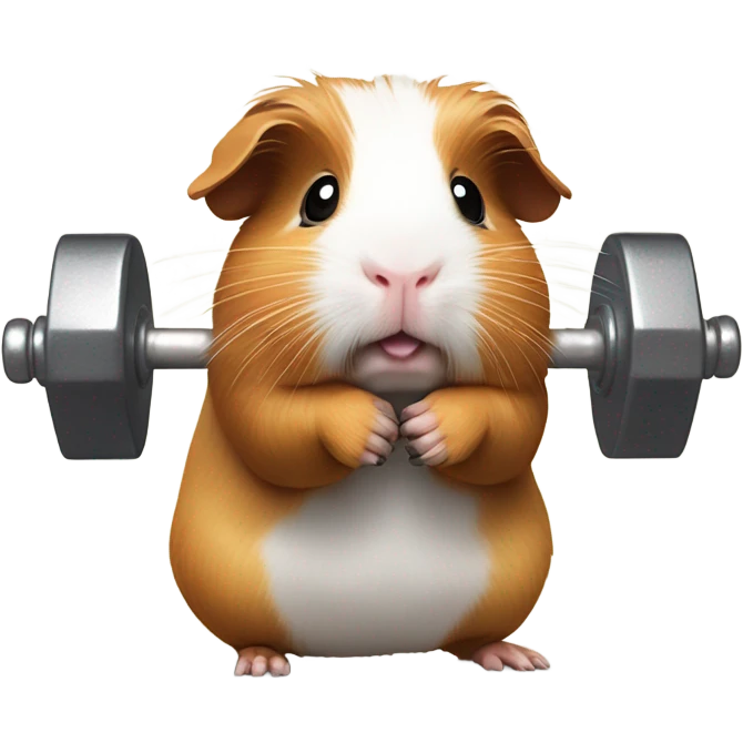 Guinea pig lifting weights emoji