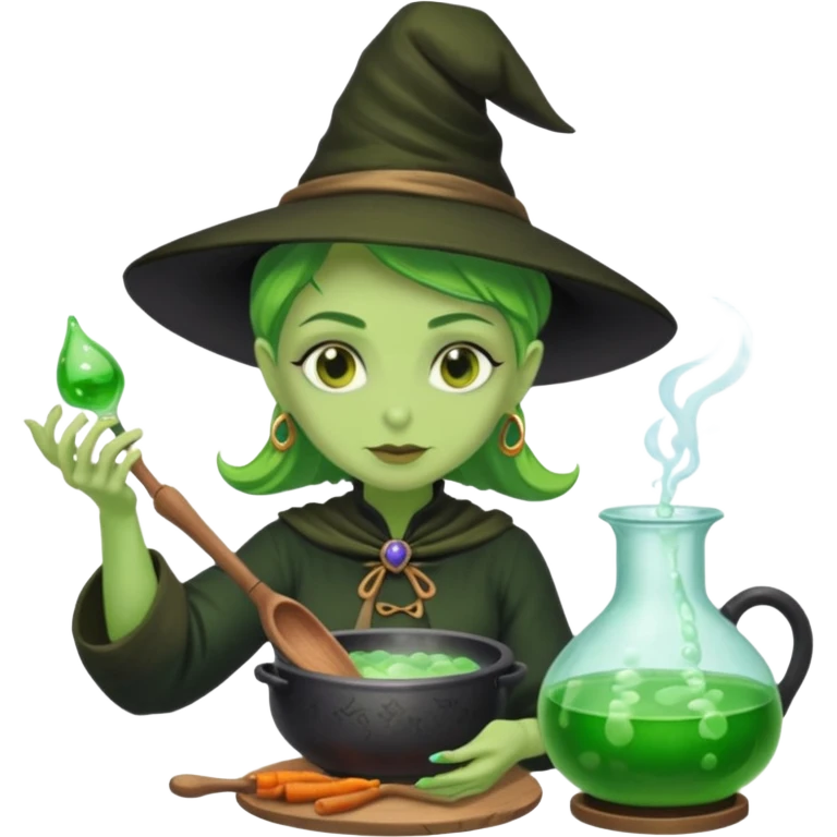 green witch cooking potion emoji
