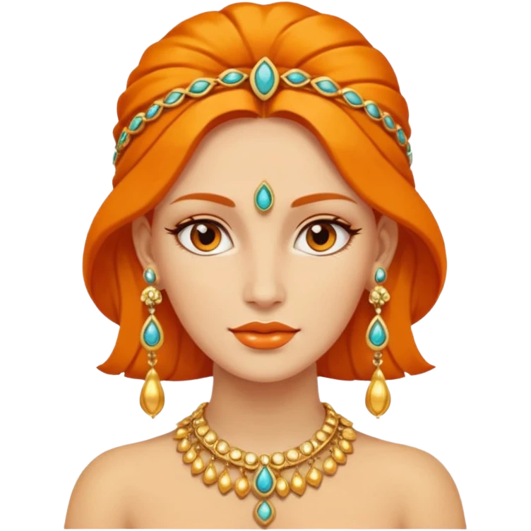 Ancient orange Women with Earrings emoji