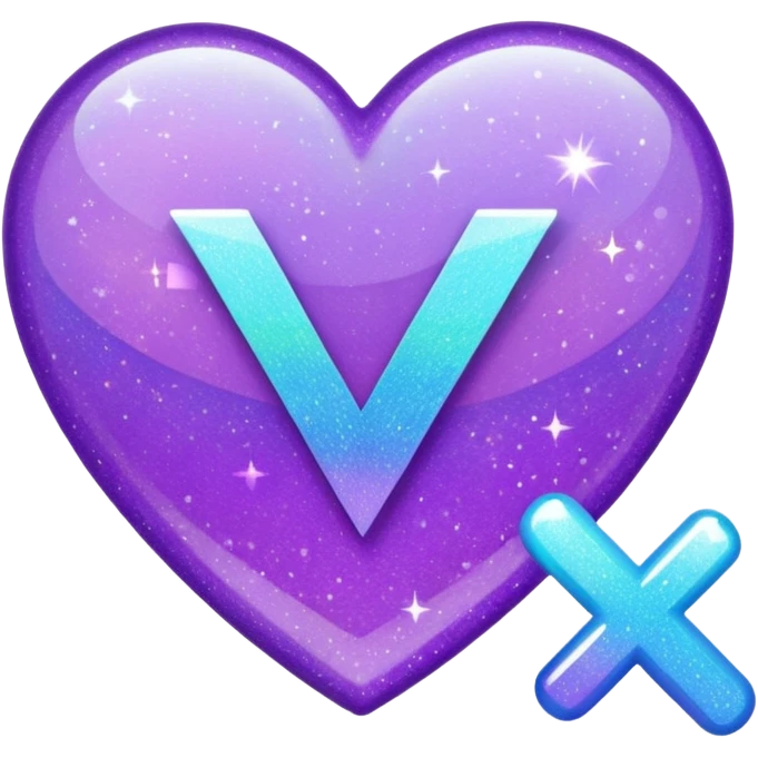 glitter purple and cian checkmark emoji