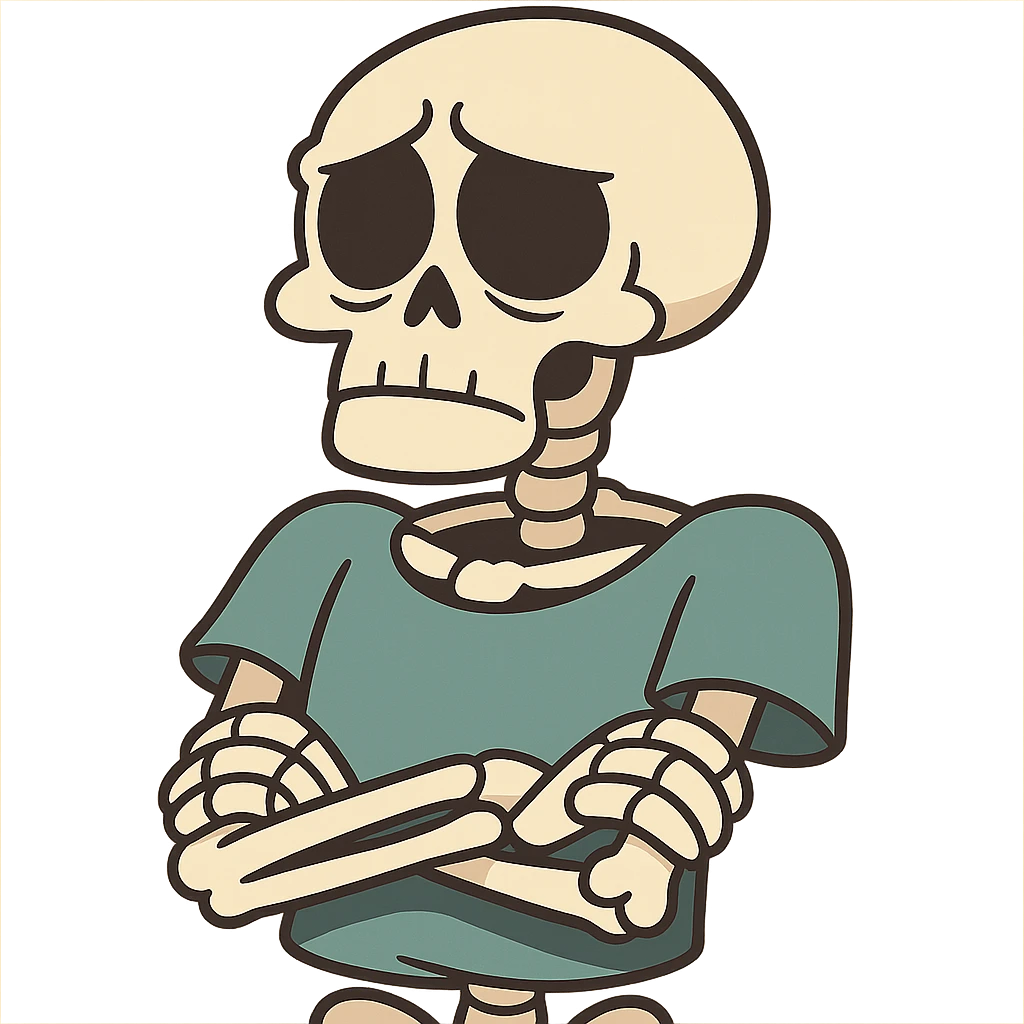 skeleton head, cartoon style emoji