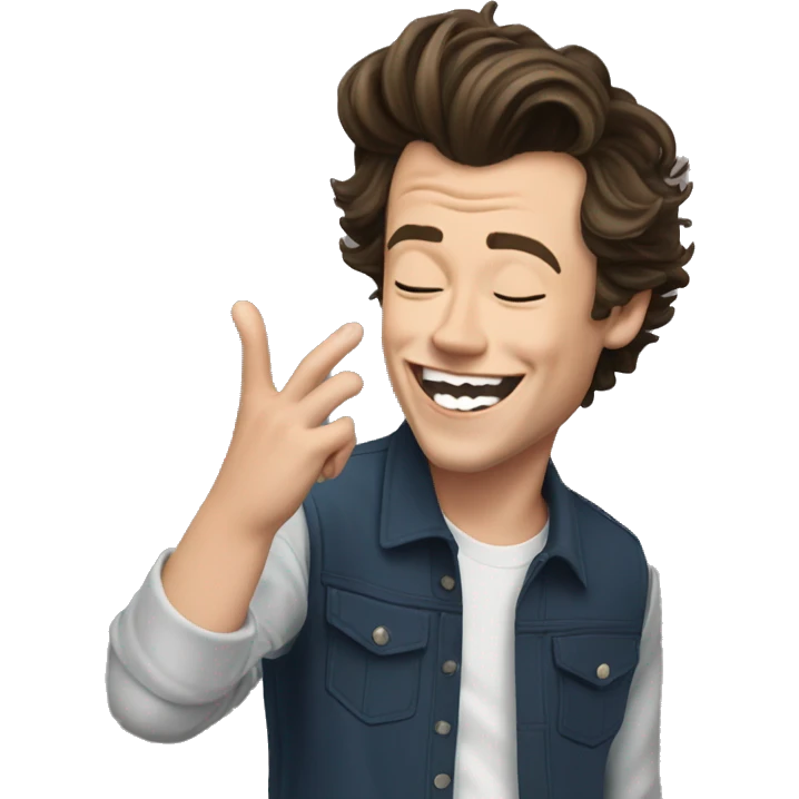 Harry Styles tickled by a guy emoji