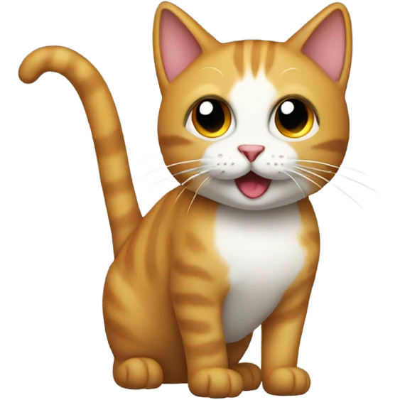 cat with a long tail emoji