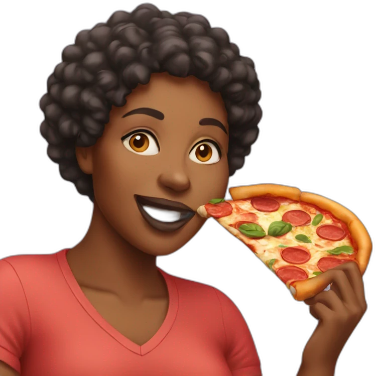 Black women  eating pizza  emoji