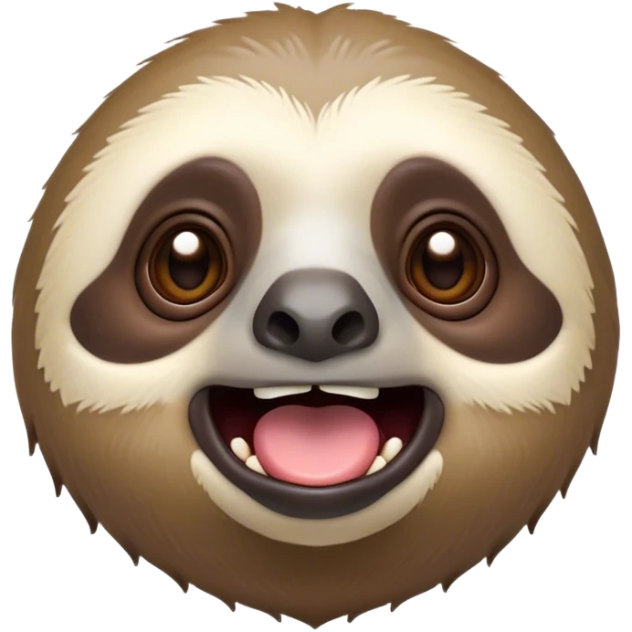 Cinematic Comical Sloth Portrait Emoji, Head tilted dramatically with an exaggeratedly shocked expression, featuring a slow, adorably sluggish form with wide, comically expressive eyes full of humorous disbelief, Simplified yet hilariously expressive features, highly detailed, glowing with a slightly sassy, lazy glow, high shine, dramatic yet playful, stylized with an air of quirky, unhurried attitude, soft glowing outline, capturing the essence of a meme-worthy sloth that looks ready to side-eye its way into viral fame! emoji